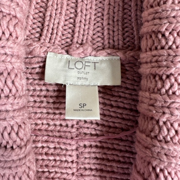 LOFT Pink Knit Open Front 3/4 Sleeve Cardigan Sweater Size Small Petite - Picture 4 of 8